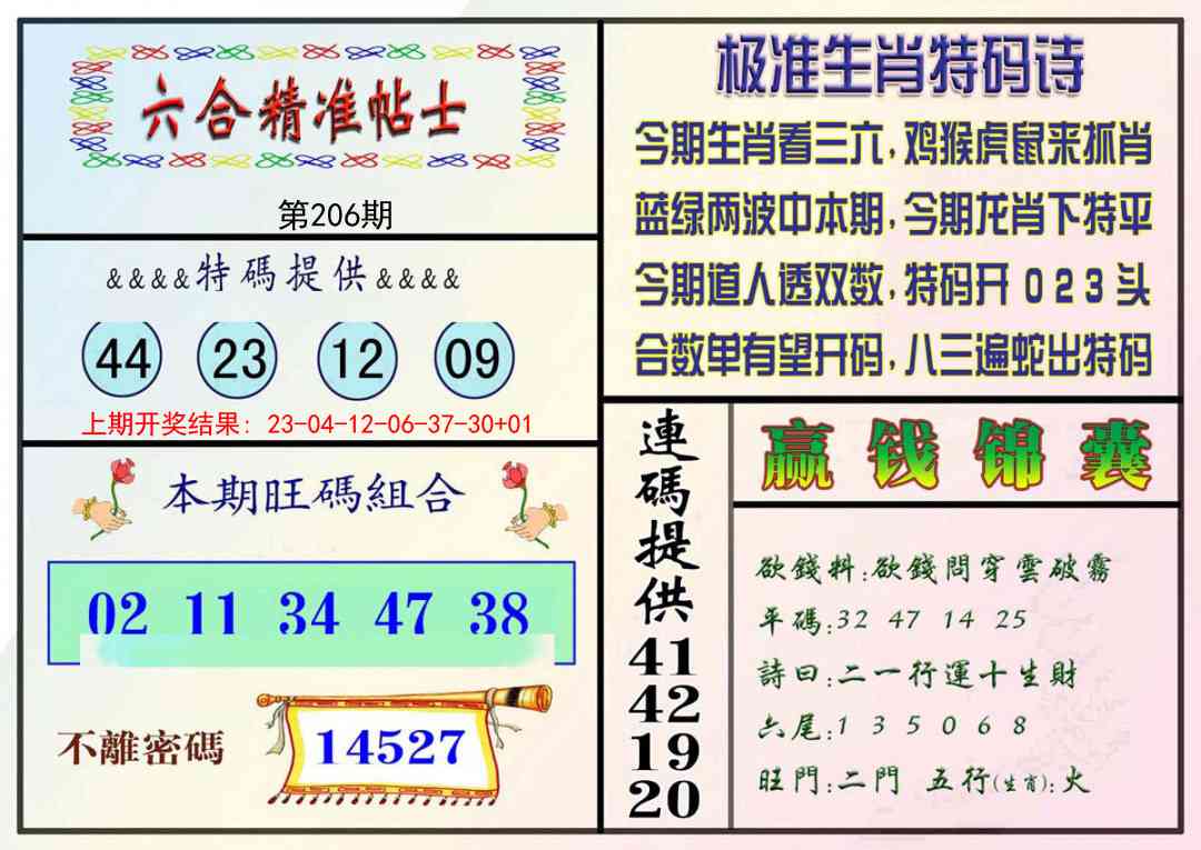 206期精准贴士[图]