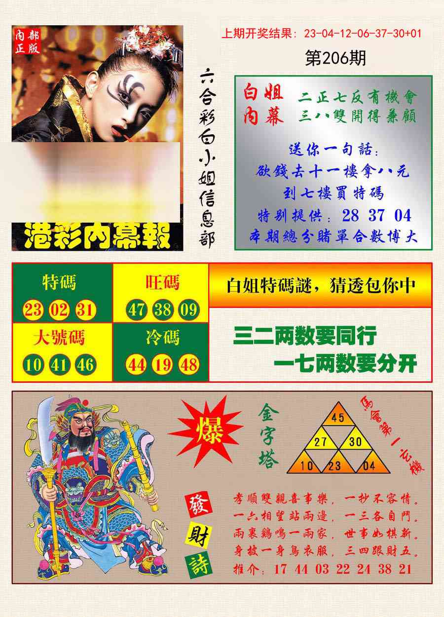 206期港彩内幕报[图]