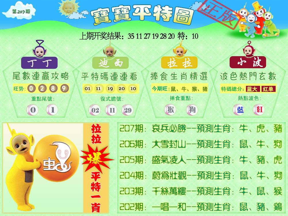 207期天线宝宝平特图[图]