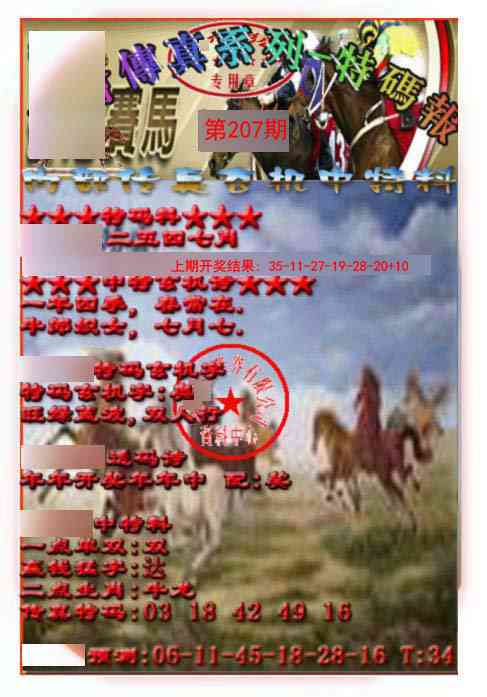 207期马会传真-特码报[图]