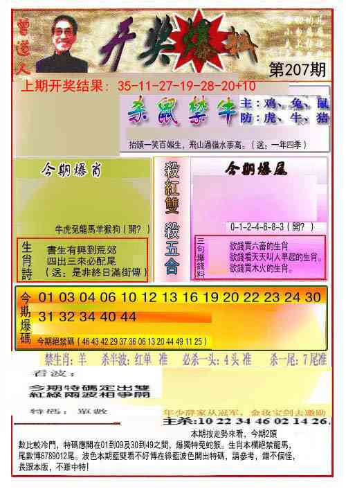 207期开奖爆料(新图推荐)[图]
