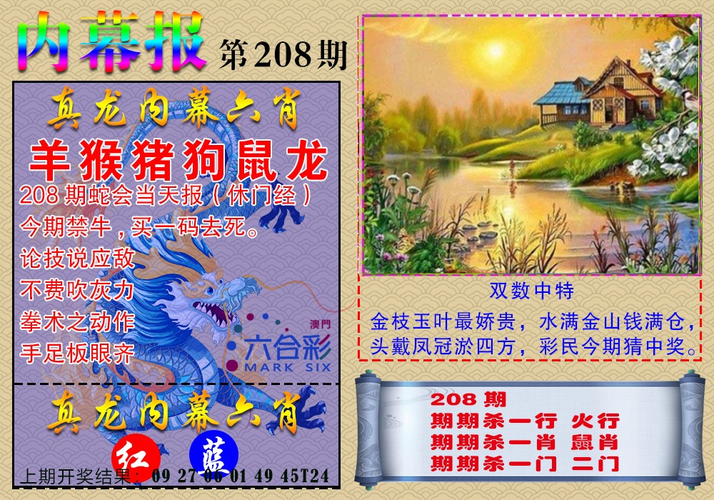 208期真龙内幕报[图]