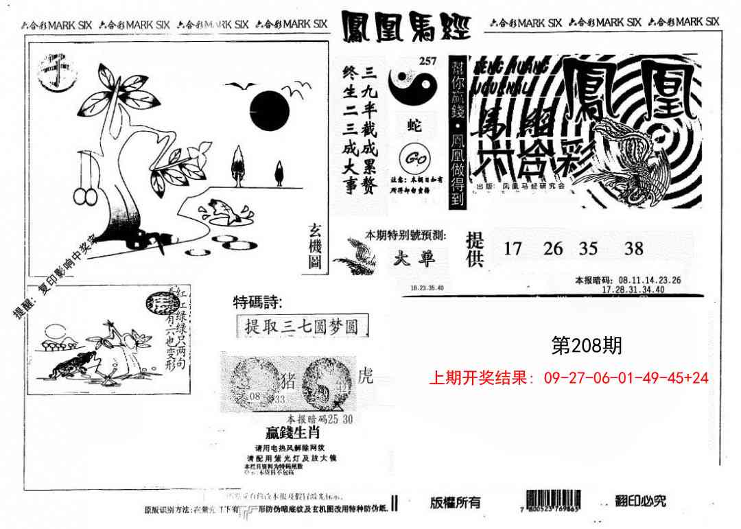 208期另版凤凰马经[图]