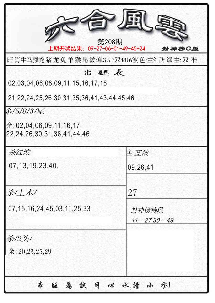 208期六合风云B[图]