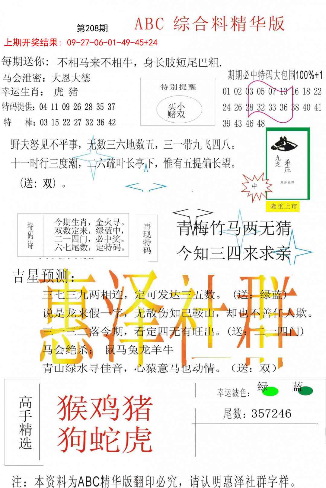 208期综合正版资料[图]