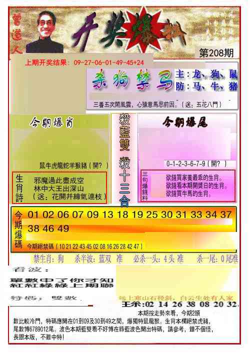 208期开奖爆料(新图推荐)[图]