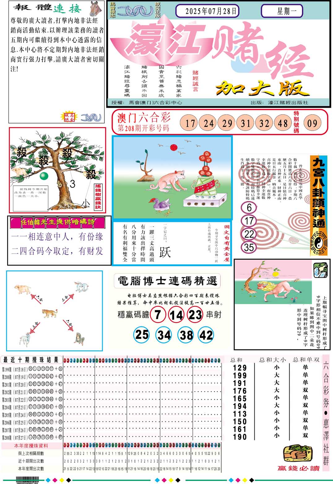 209期濠江赌经A加大版[图]