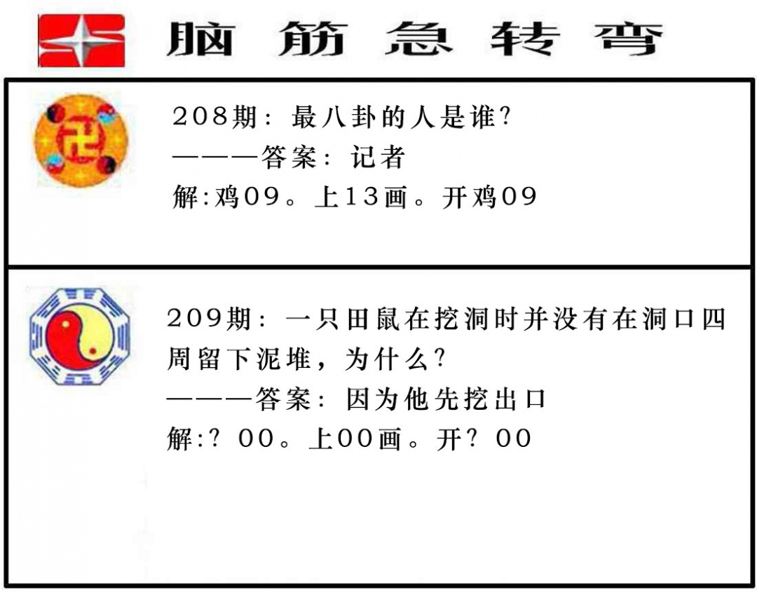 209期脑筋急转弯[图]