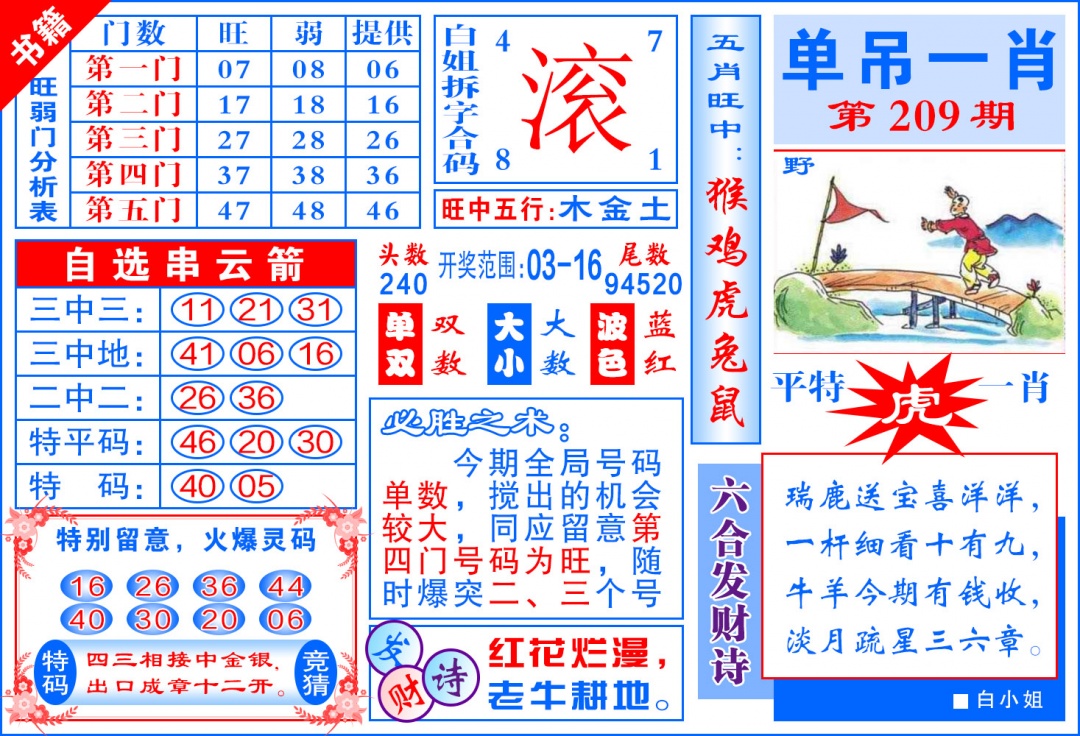 209期澳门单吊一肖[图]
