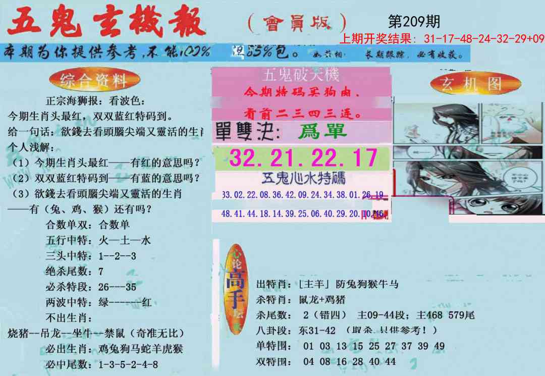 209期新五鬼玄机[图]