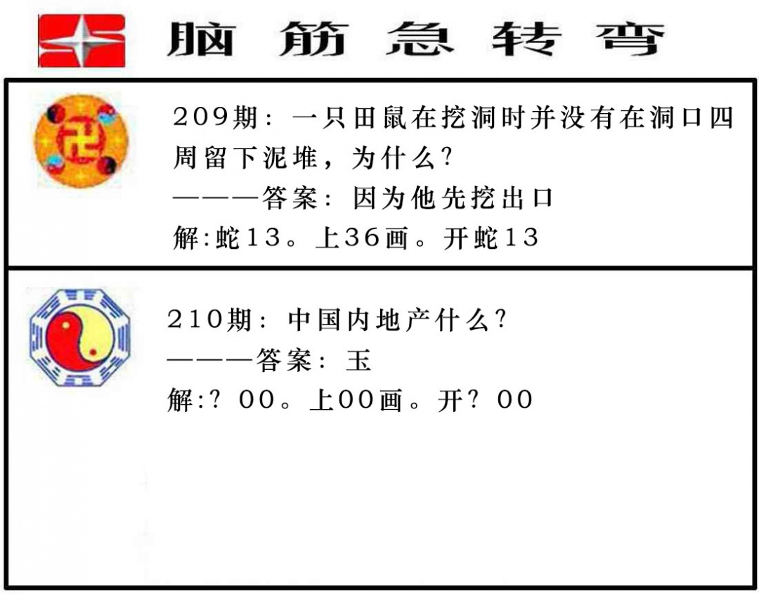 210期脑筋急转弯[图]