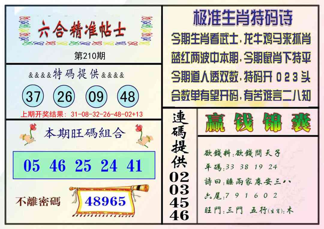 210期精准贴士[图]
