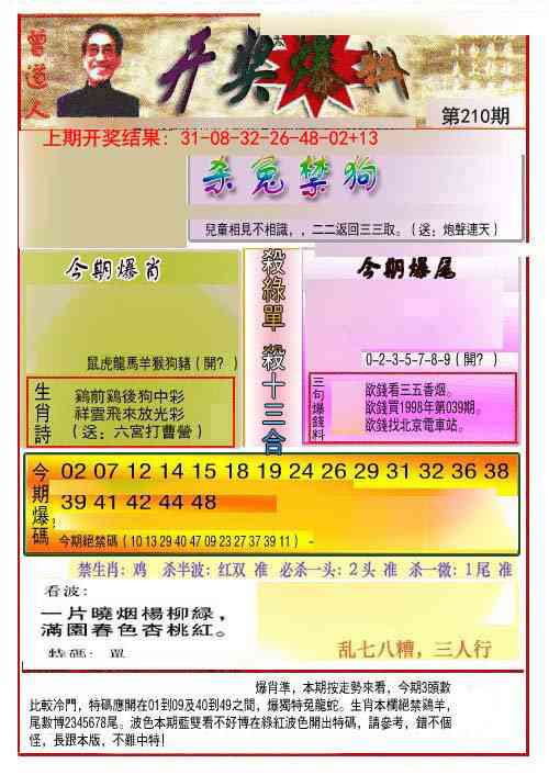 210期开奖爆料(新图推荐)[图]