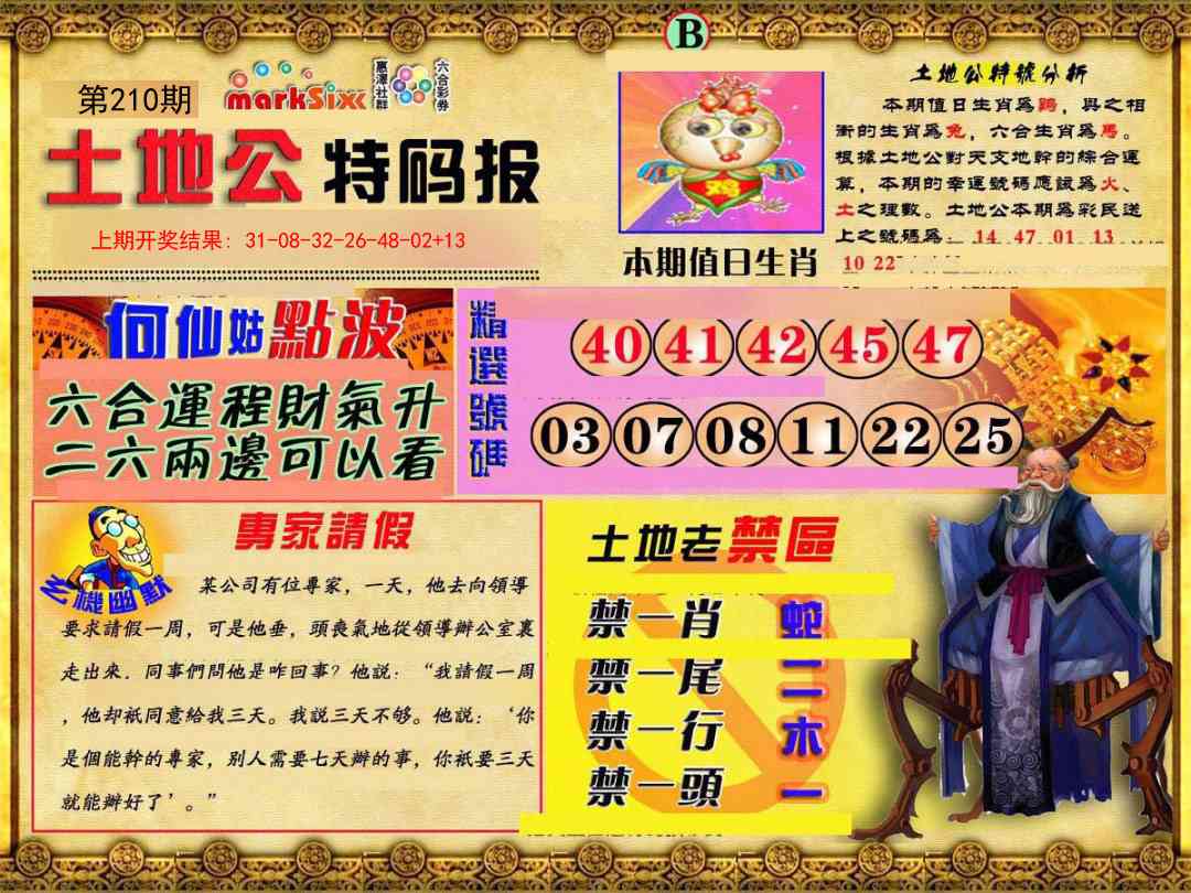 210期土地公特码报B[图]