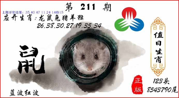 211期值日生肖[图]