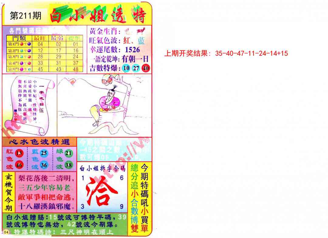 211期白小姐透特[图]