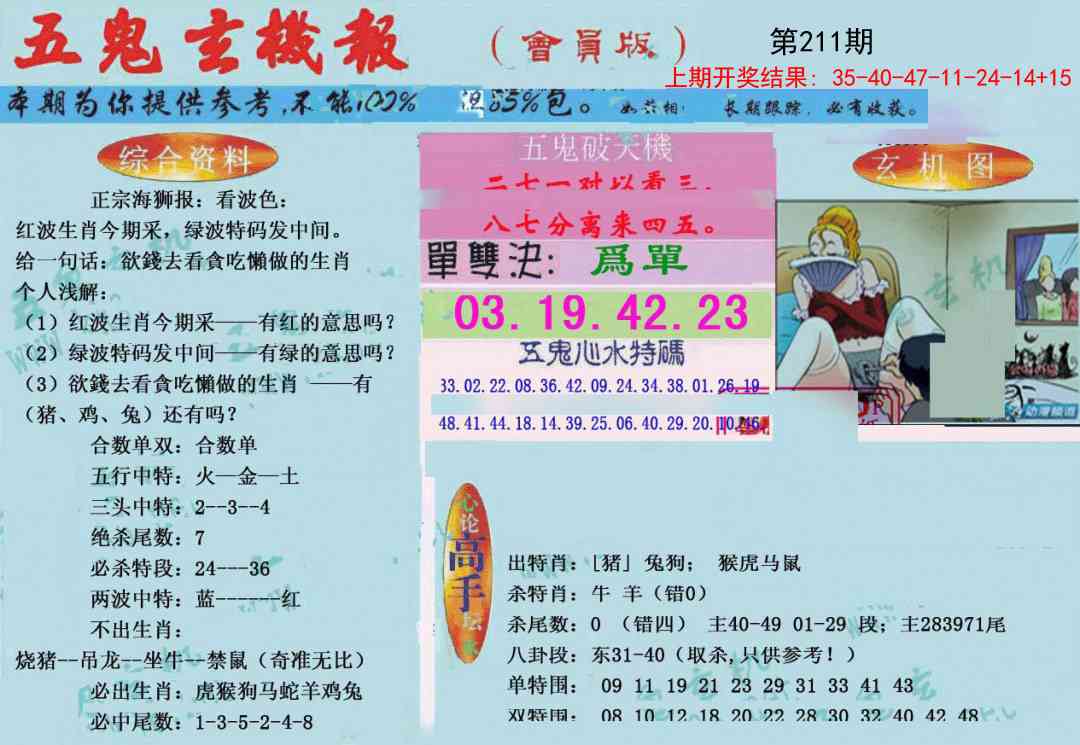 211期新五鬼玄机[图]