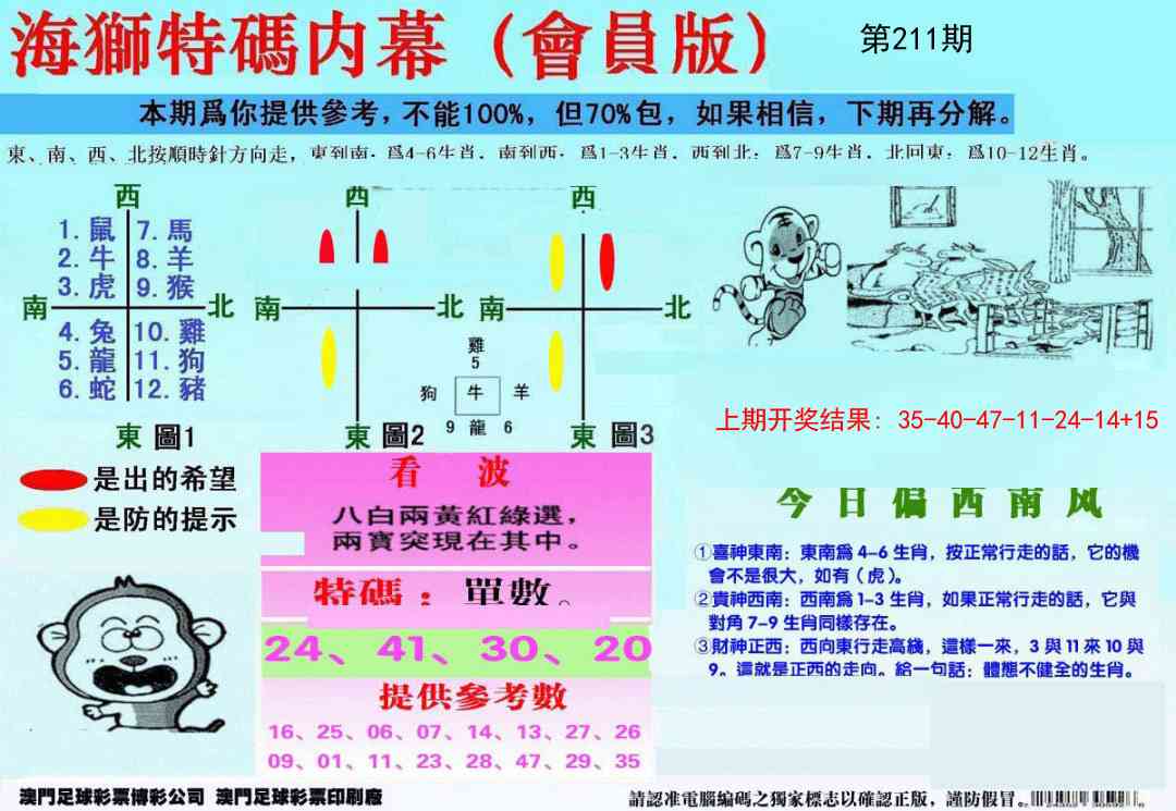 211期另版海狮特码内幕报[图]