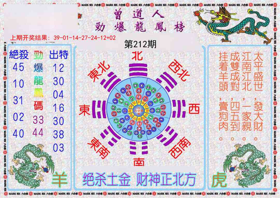 212期曾道人劲爆龙凤榜[图]