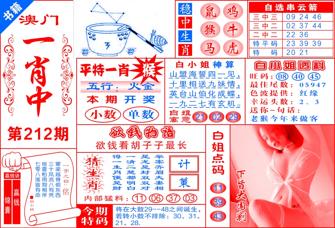 212期澳门锦囊宝典[图]