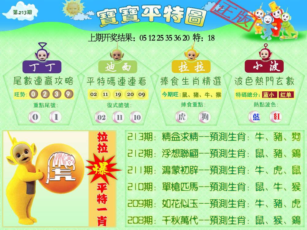 213期天线宝宝平特图[图]