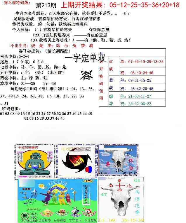 213期狗不理特码报[图]