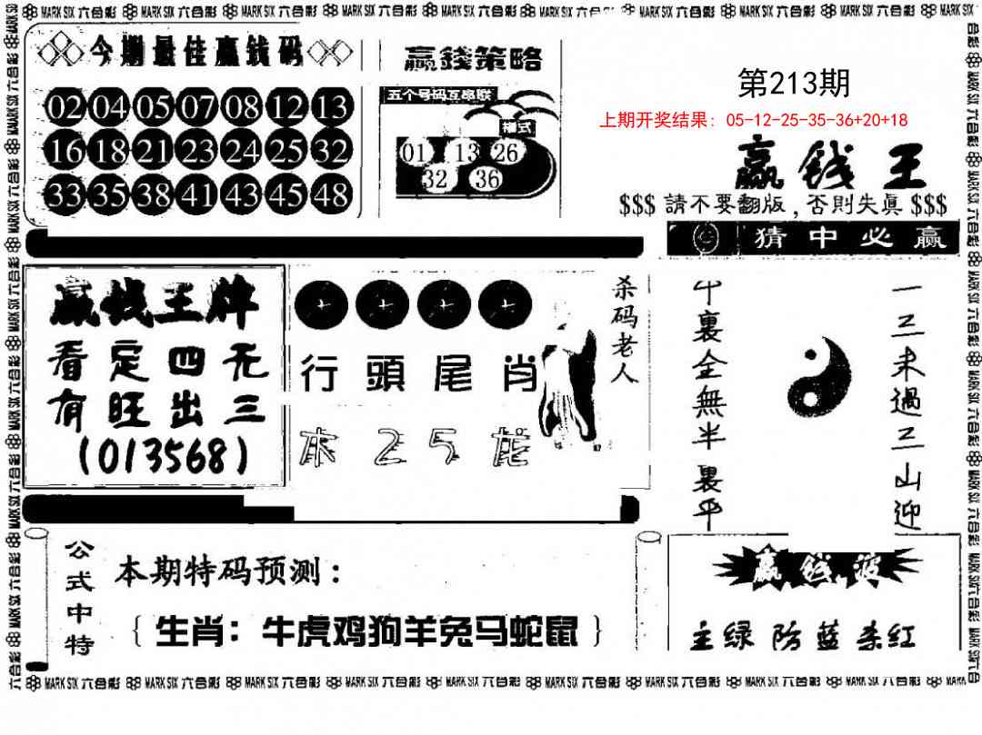 213期赢钱料[图]