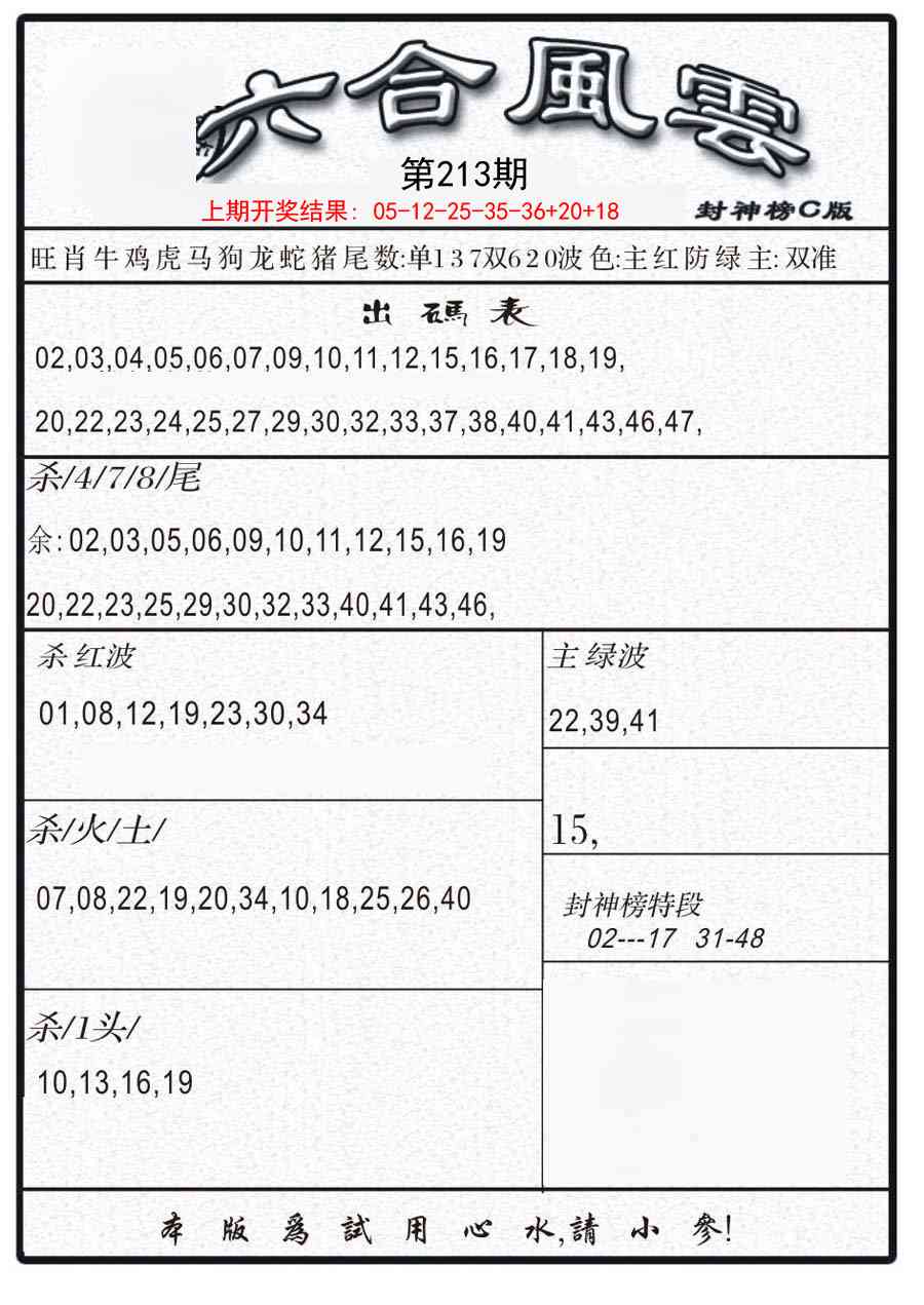213期六合风云B[图]