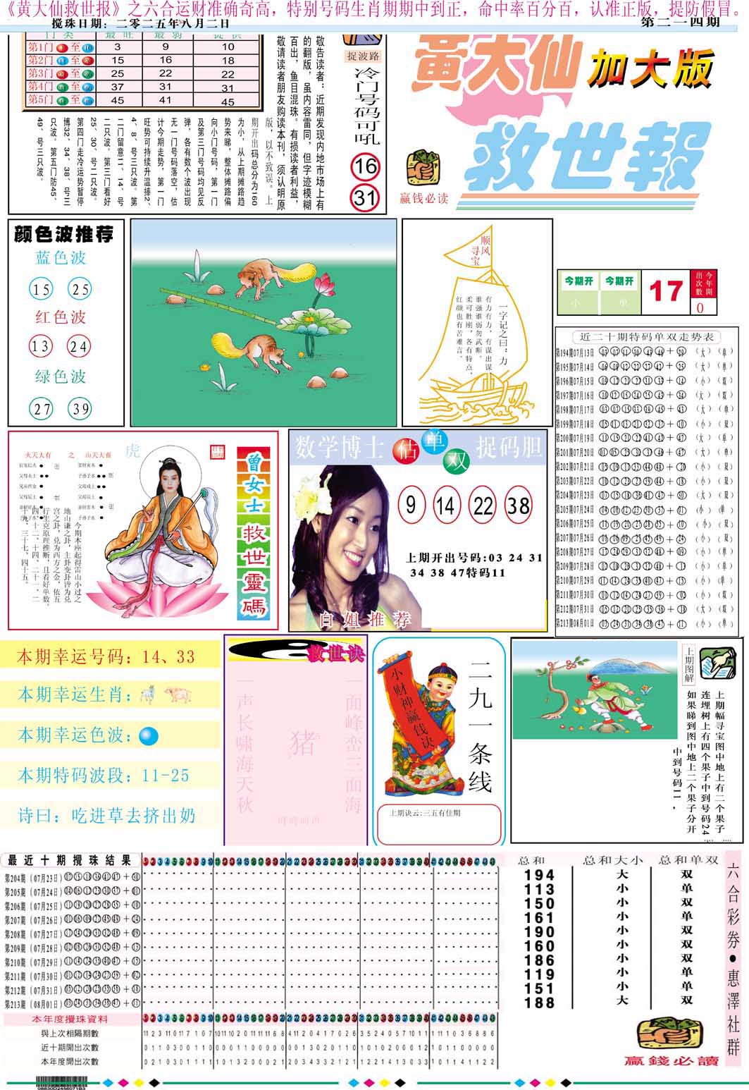 214期黄大仙救世A加大版[图]