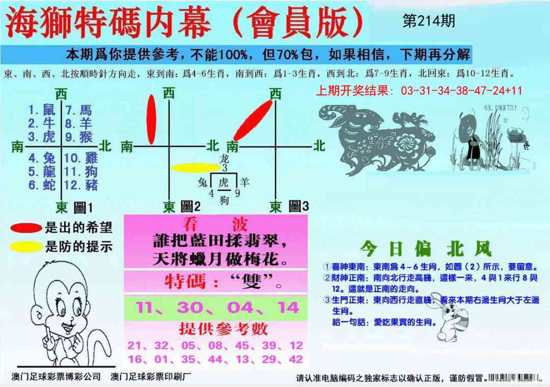 214期海狮特码会员报[图]
