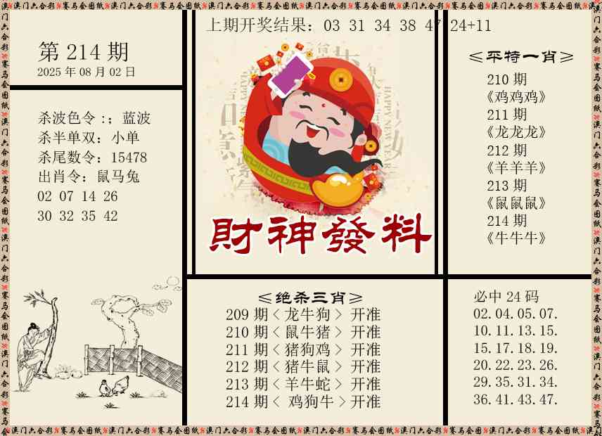 214期财神发料[图]