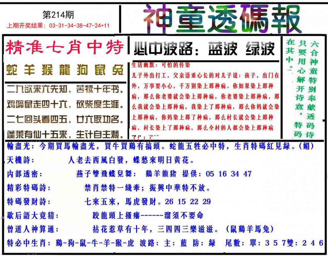 214期神童透码报[图]