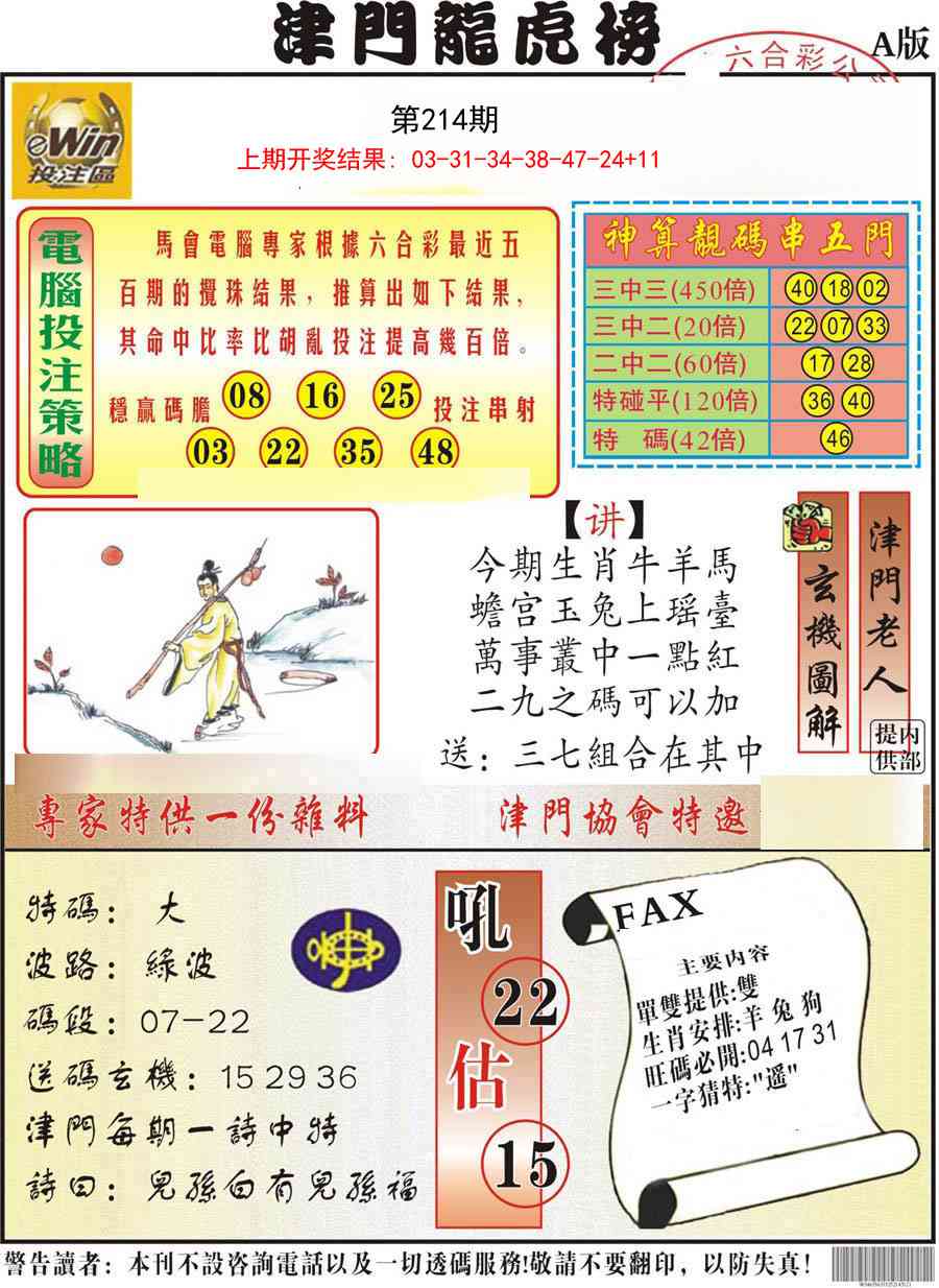 214期津门龙虎榜A[图]