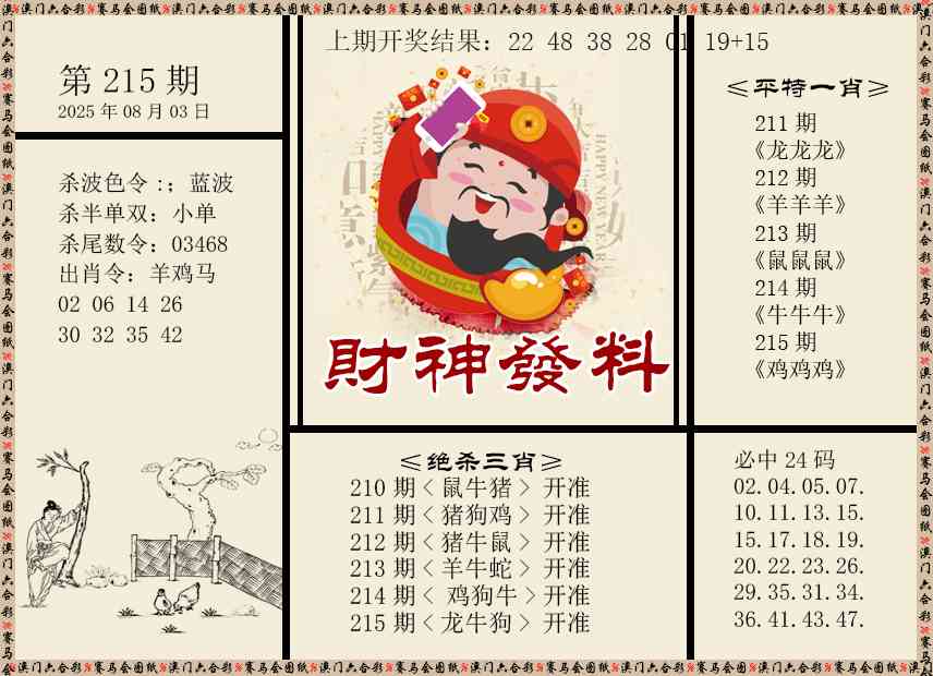 215期财神发料[图]