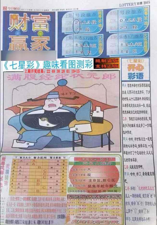 215期七星彩图(高清)[图]