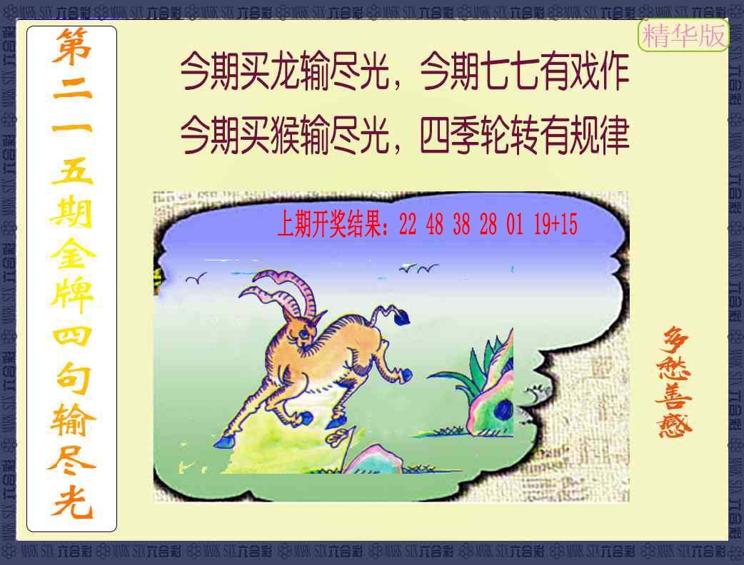 215期金牌四句输尽光[图]