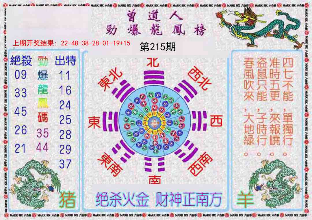215期曾道人劲爆龙凤榜[图]