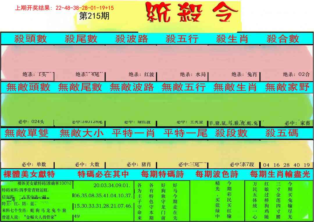 215期统杀令[图]
