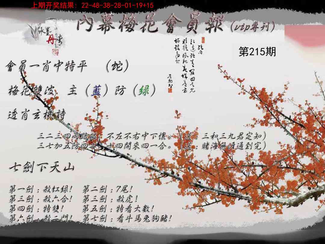 215期内幕梅花会员报[图]