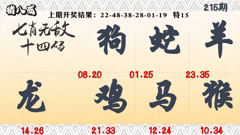 215期七肖无敌14码[图]