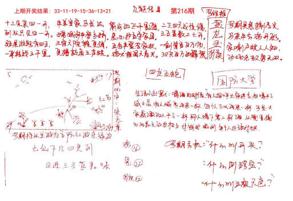216期手写九龙内幕[图]
