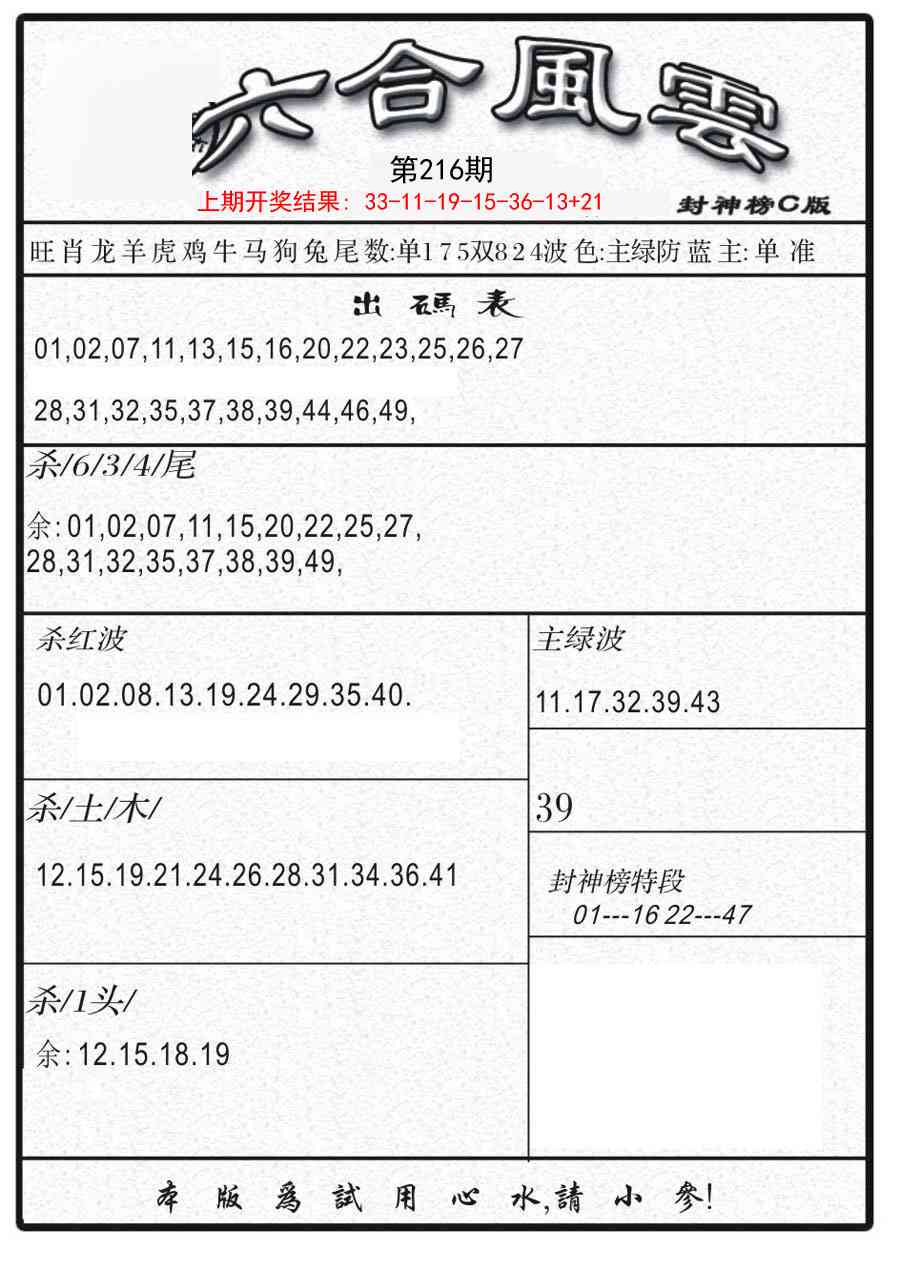 216期六合风云B[图]