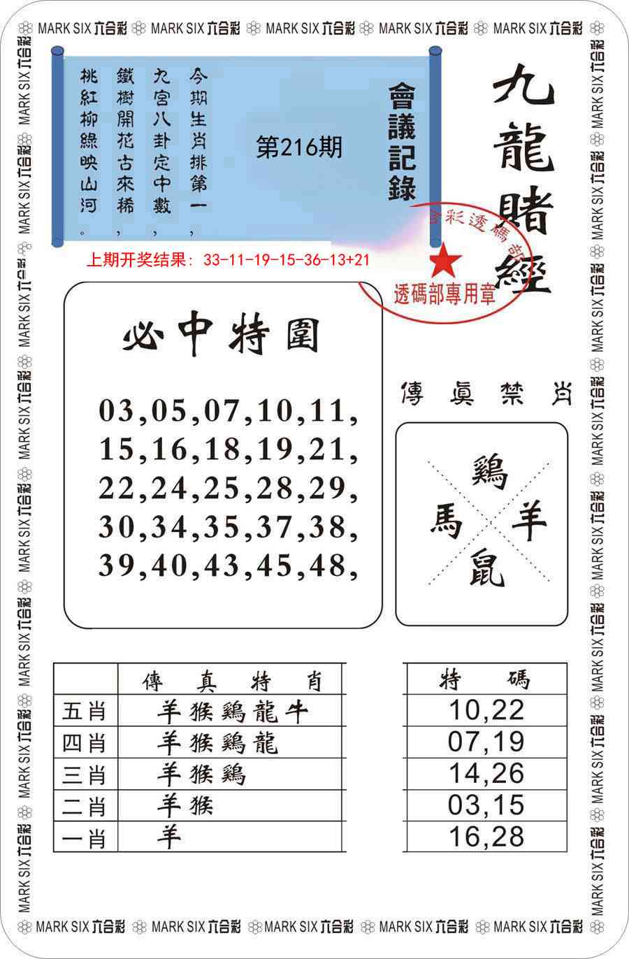 216期九龙赌经[图]