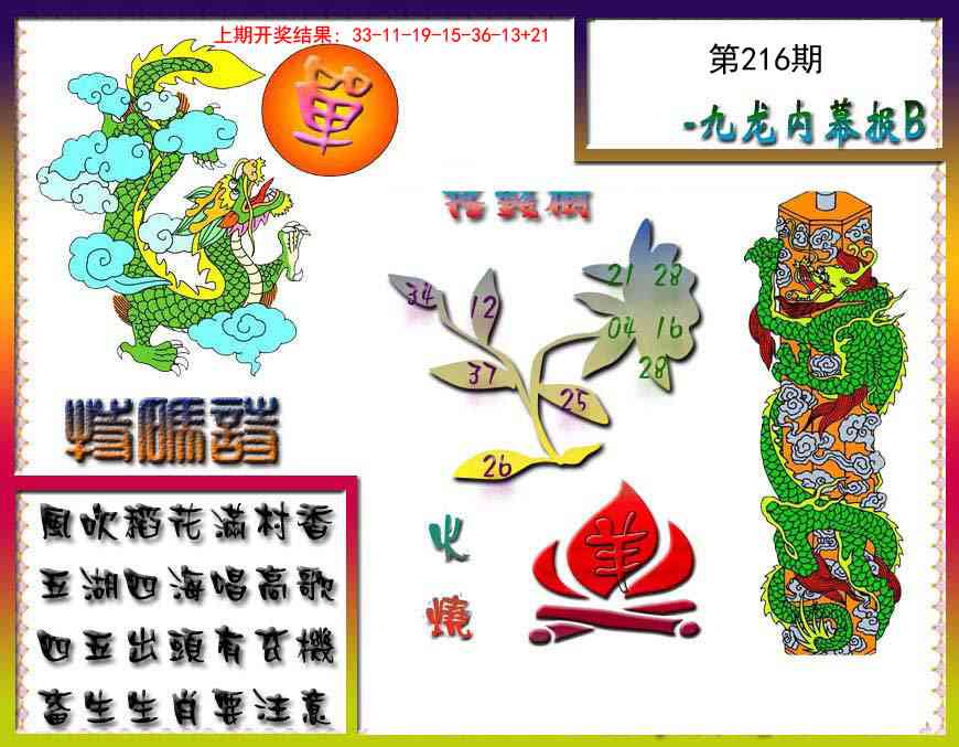 216期九龙内幕特肖图a[图]