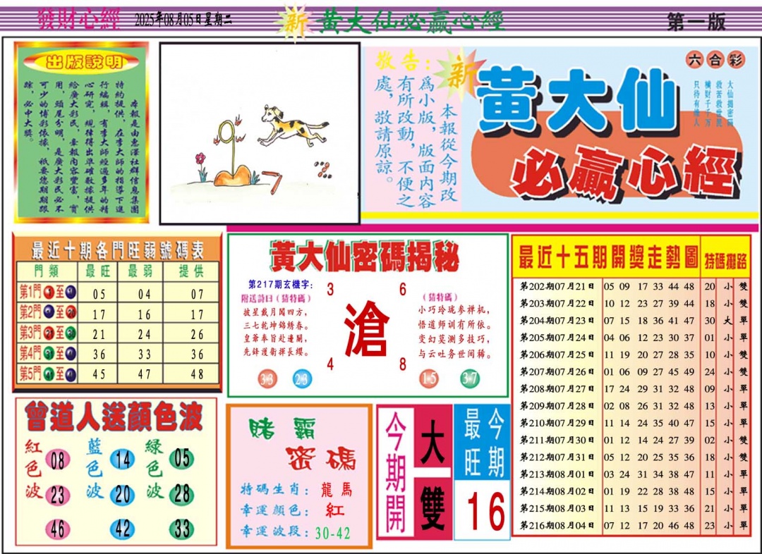 217期黄大仙必赢心经A[图]