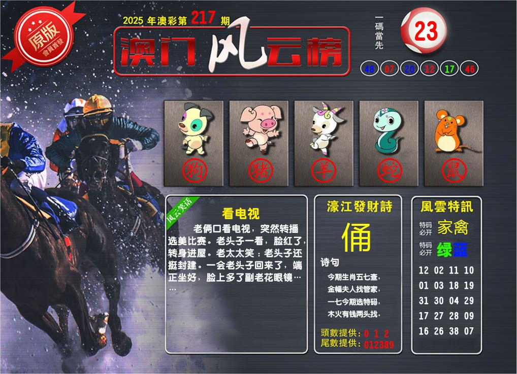 217期澳门风云榜[图]