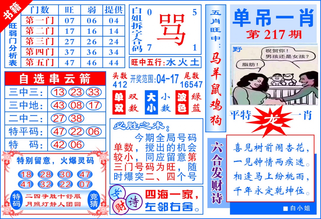 217期澳门单吊一肖[图]