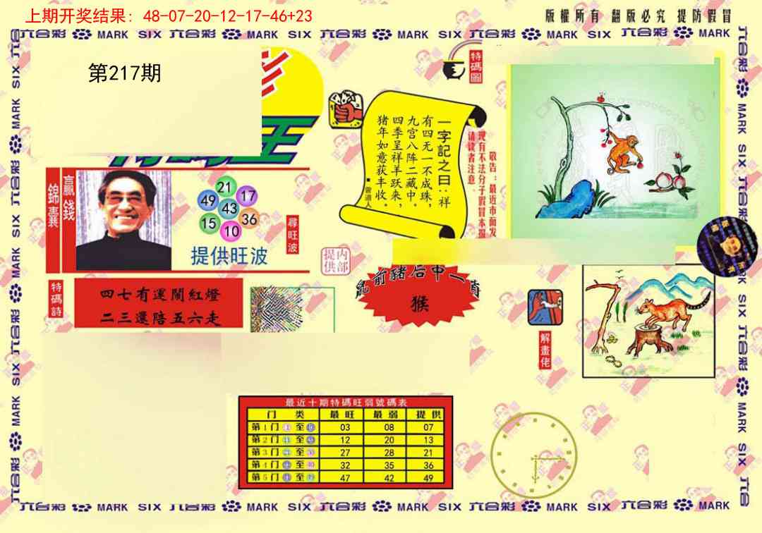 217期特码王(信封)[图]