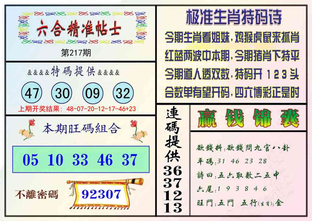 217期精准贴士[图]