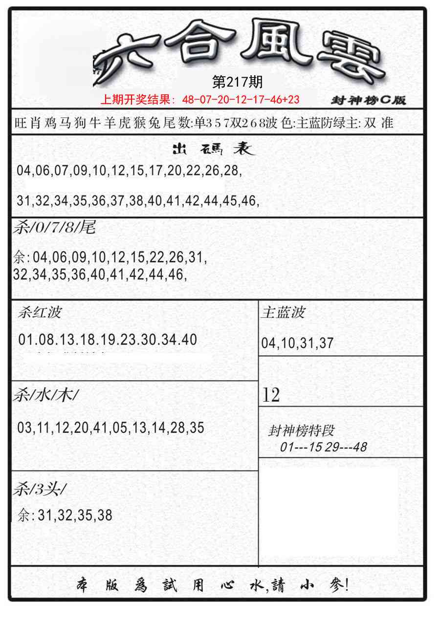 217期六合风云B[图]